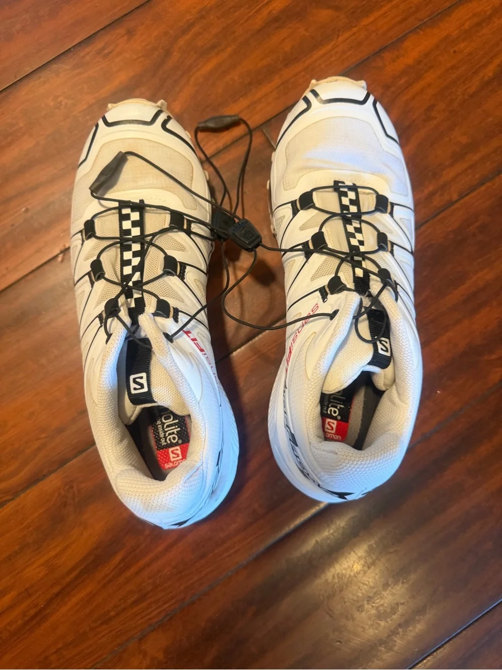 Salomon White and Black speed cross offroad unisex shoes